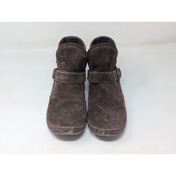 UGG Australia Women's Amely Suede Ankle Boots size 9 Fringe Trim Chocolate Brown - Picture 3 of 9